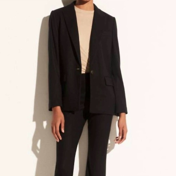 Vince Jackets & Blazers - Vince‎ Boyfriend Blazer Women’s Size 6 Italian Wool Blend Black Peak Lapel